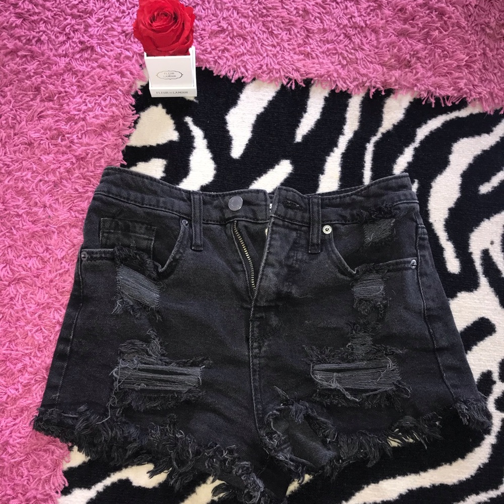 Ripped black mossimo high waist shorts